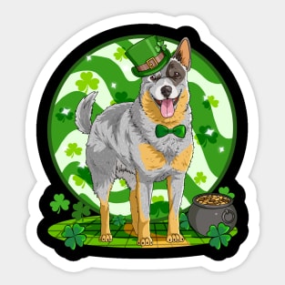 Australian Cattle Dog St Patricks Day Leprechaun Sticker